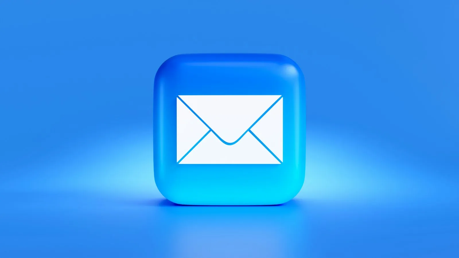 Email icon on a blue background