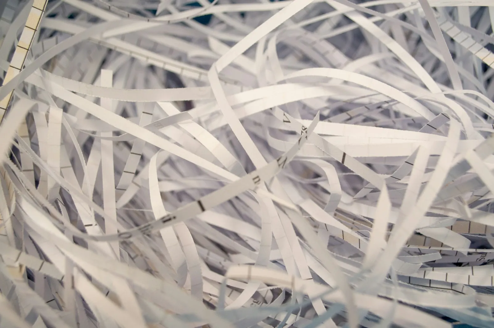 Pile of shredded paper strips